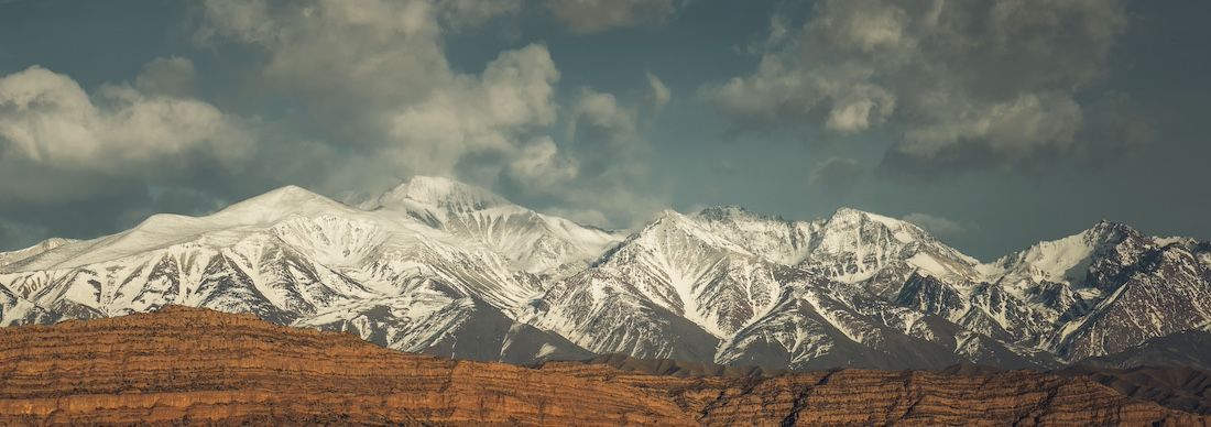Snow-capped range above the plain